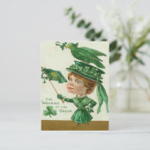  dragen van de groene St Patrick's Day Kaart (Staand voorkant)