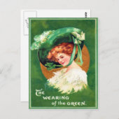 dragen van de groene St Patrick's Day Kaart (Voorkant / Achterkant)