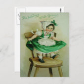 dragen van de groene St Patrick's Greeting Briefkaart (Voorkant / Achterkant)