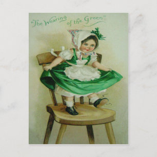 dragen van de groene St Patrick's Greeting Briefkaart