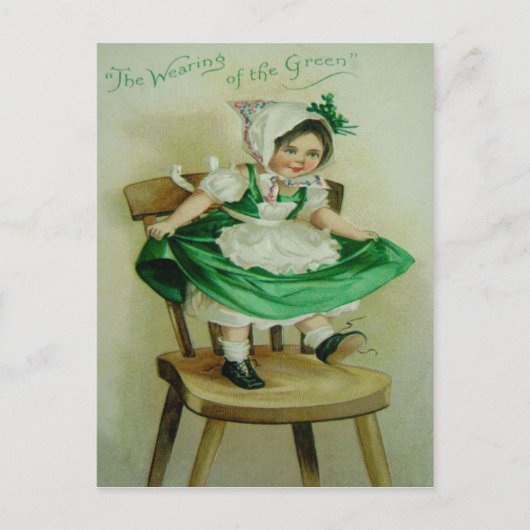 dragen van de groene St Patrick's Greeting Briefkaart (Voorkant)