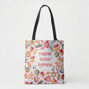 Dragen van Holiday Happiness Christmas Canvas tas
