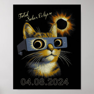Dragen van totale zonsverduistering Gles 2024 Poster