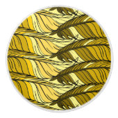 Dragermeeuw - Gele verfveren met zijband Keramische Knop (Voorkant)