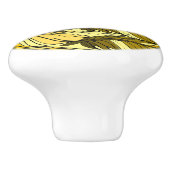 Dragermeeuw - Gele verfveren met zijband Keramische Knop (Zijkant)