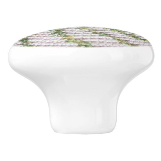 Dragerpullen - Groene spiraal op wit Keramische Knop (Zijkant)