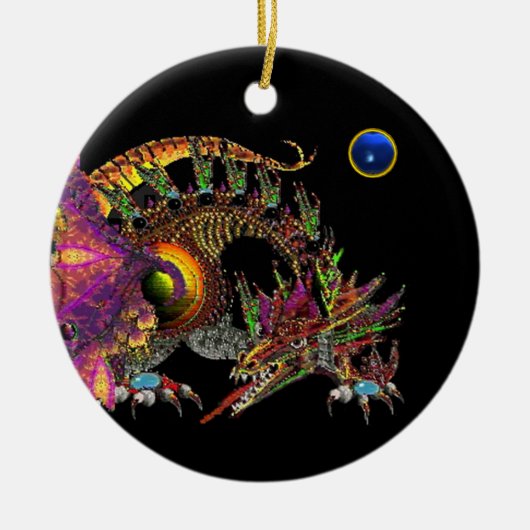 DRAGO Blue Sapphire Monogram Keramisch Ornament (Voorkant)