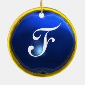 DRAGO Blue Sapphire Monogram Keramisch Ornament (Achterkant)