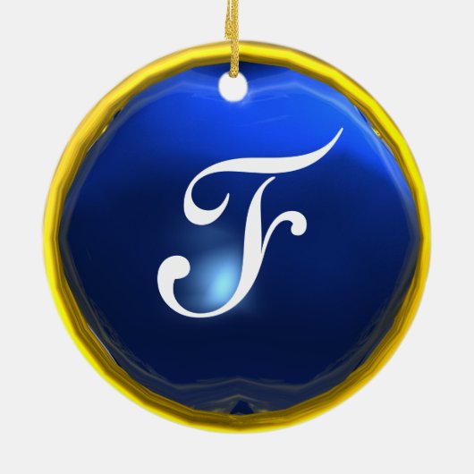 DRAGO Blue Sapphire Monogram Keramisch Ornament (Achterkant)