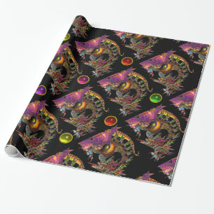 DRAGO- EN KLEURSTONNEN CADEAUPAPIER