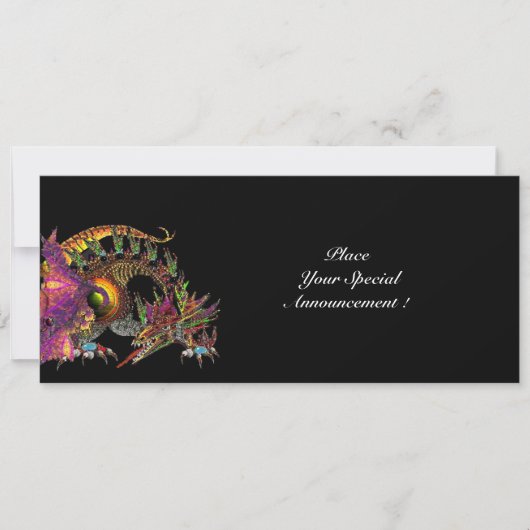 DRAGO / FANTASIE DRAGON IN GOUD ROZE PURPER ZWART AANKONDIGING (Voorkant)