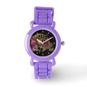 DRAGO / FANTASY DRAGON IN GOLD EN ZWART HORLOGE