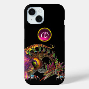 DRAGO, FANTASY DRAGON, PINK PAARSE GEMSTONE MONOGR