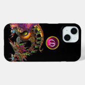 DRAGO, FANTASY DRAGON, PINK PAARSE GEMSTONE MONOGR Case-Mate iPhone CASE (Achterkant (horizontaal))