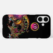 DRAGO, FANTASY DRAGON, PINK PAARSE GEMSTONE MONOGR Case-Mate iPhone CASE (Achterkant (horizontaal))