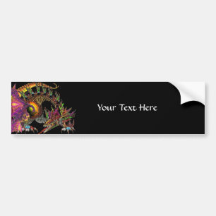 DRAGO / FANTASY GOLD DRAGON IN PAARS EN ZWART BUMPERSTICKER