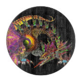 DRAGO / FANTASY GOLD DRAGON IN PAARS EN ZWART SNIJPLANK (Voorkant)