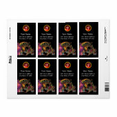 DRAGO / FANTASY GOLD DRAGON Red Ruby Gem Monogram Etiket (Full Sheet)