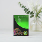 DRAGO GEM STONE MONOGRAM Black green emerald Visitekaartje (Staand voorkant)