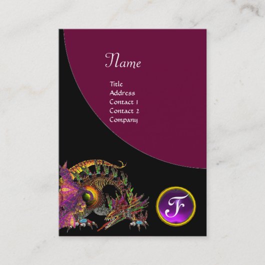 DRAGO GEM STONE MONOGRAM black paars violet Visitekaartje (Voorkant)