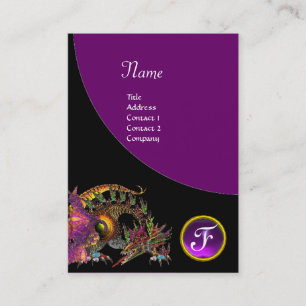 DRAGO GEM STONE MONOGRAM black paars violet Visitekaartje