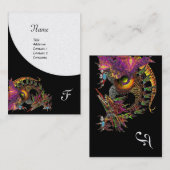 DRAGO, Monogram zwart paarse platina metallic Visitekaartje (Voorkant / Achterkant)
