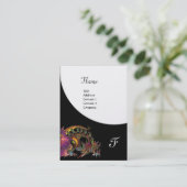 DRAGO, Monogram zwart paarse platina metallic Visitekaartje (Staand voorkant)