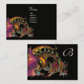 DRAGO, Monogram ,zwart paarse Visitekaartje (Voorkant / Achterkant)