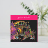 DRAGO paars zwart rood roze Kaart (Staand voorkant)