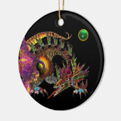 DRAGO Roze groene Jade Monogram Keramisch Ornament (Links)