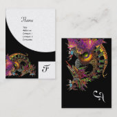 DRAGO, zwart paars zwart wit parelpapier Visitekaartje (Voorkant / Achterkant)