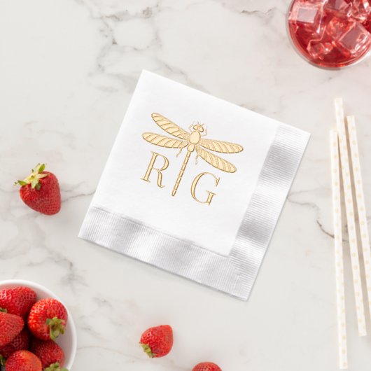 Dragofly Silhouette 2 Premier Mariage Monogramme # (Insitu (Fraise))