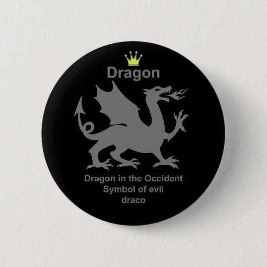 dragon　龍　竜 ronde button 5,7 cm (Voorkant)