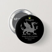 dragon　龍　竜 ronde button 5,7 cm (Voorkant /achterkant)
