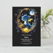 Dragon 1st Birthday Kaart (Staand voorkant)