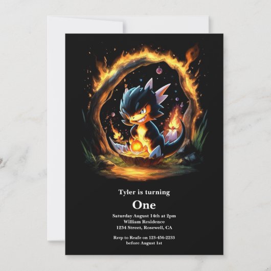 Dragon 1st Birthday Kaart (Voorkant)