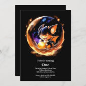 Dragon 1st Birthday Kaart (Voorkant / Achterkant)