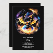 Dragon 1st Birthday Kaart (Voorkant / Achterkant)