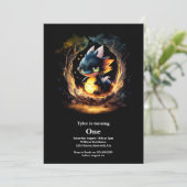 Dragon 1st Birthday Kaart (Staand voorkant)