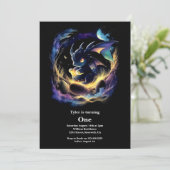 Dragon 1st Birthday Kaart (Staand voorkant)