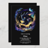 Dragon 1st Birthday Kaart (Voorkant / Achterkant)