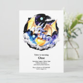 Dragon 1st Birthday Kaart (Staand voorkant)