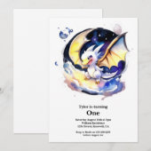 Dragon 1st Birthday Kaart (Voorkant / Achterkant)