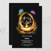 Dragon 1st Birthday Kaart (Voorkant / Achterkant)