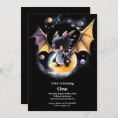 Dragon 1st Birthday Kaart (Voorkant / Achterkant)