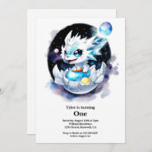 Dragon 1st Birthday Kaart (Voorkant / Achterkant)