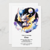 Dragon 1st Birthday Kaart (Voorkant / Achterkant)