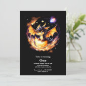 Dragon 1st Birthday Kaart (Staand voorkant)