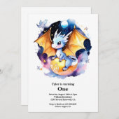 Dragon 1st Birthday Kaart (Voorkant / Achterkant)