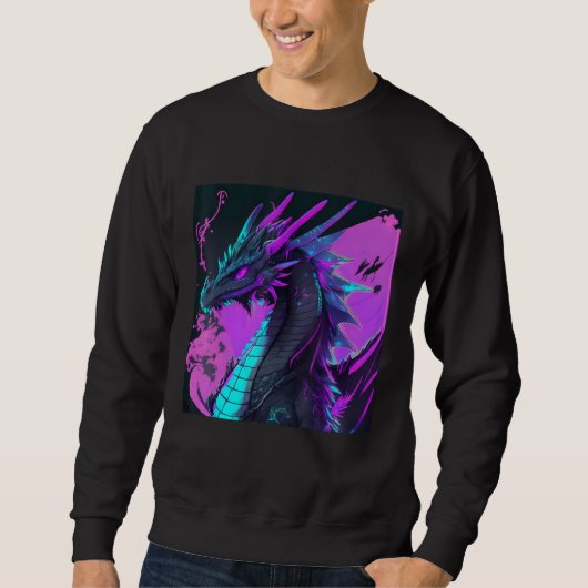 Dragon Aesthetic Style Japan Vaporwave 80s 90s Trui (Voorkant)